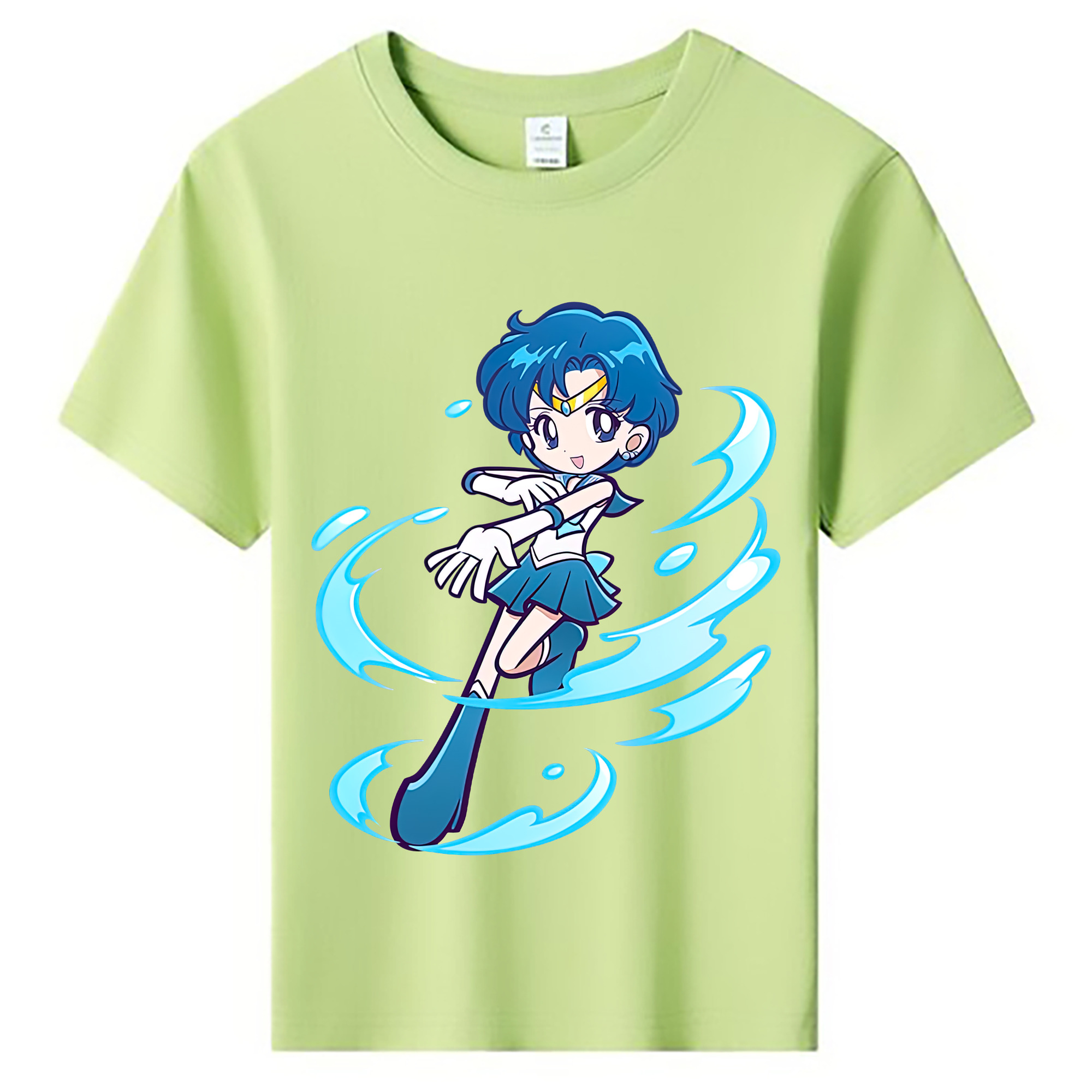 （画像用） 美少女戦士セーラームーン 水野 亜美 みずの あみ Sailor Moon Mizuno Ami 綿100％キッズTシャツ（フロントプリント）
